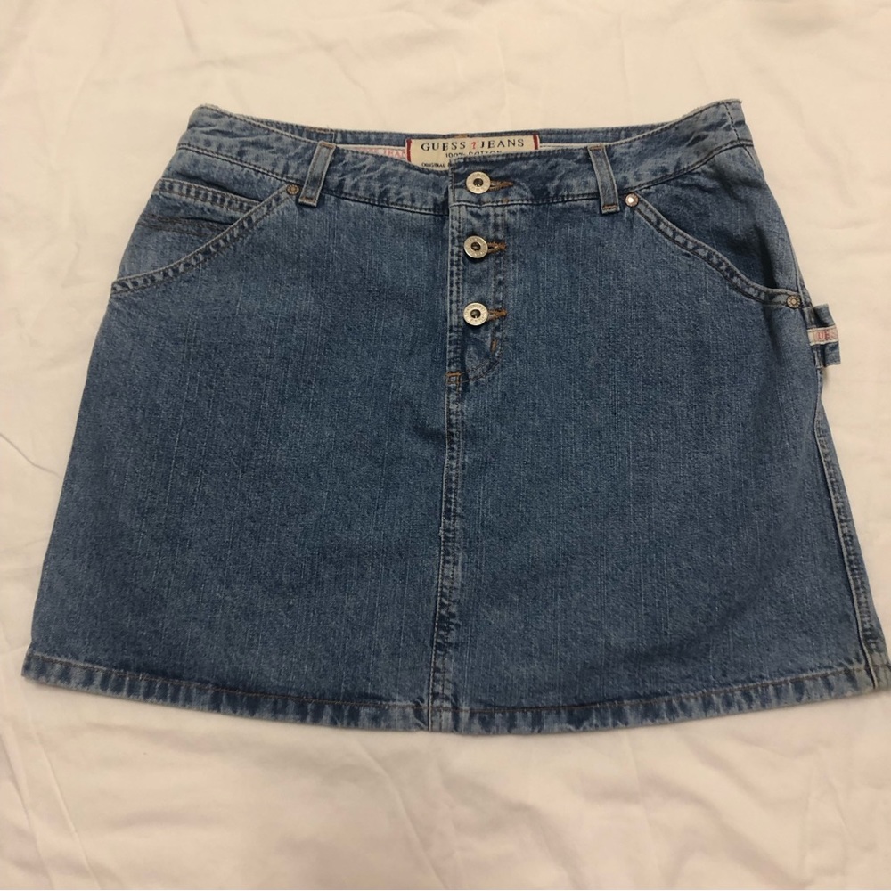 Guess Blue Jean Demin Mini Skirt Size 30 y2k vintage
